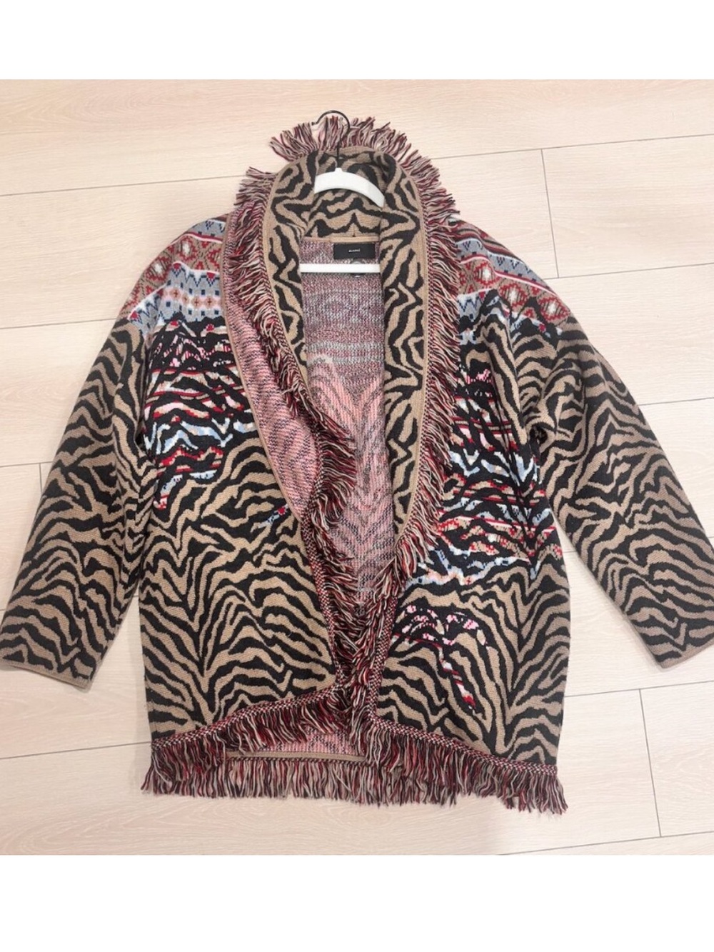 Alanui Fair Isle Animal Cardigan in Brown Multi